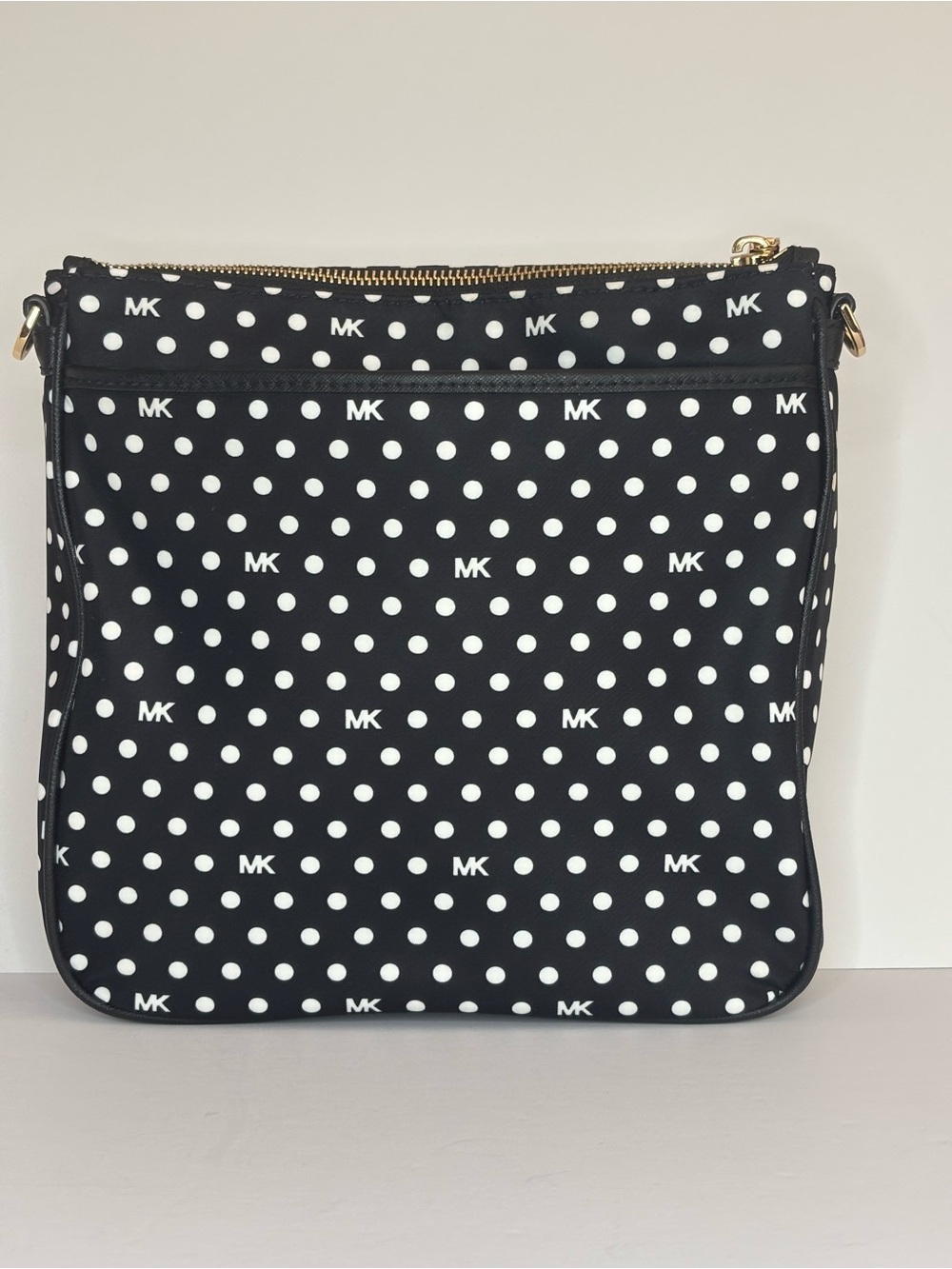 Michael Kors Black Polka Dot Crossbody with Gold Hardware